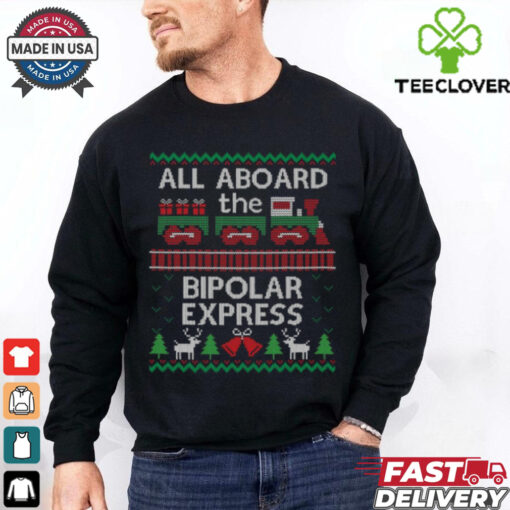 Ugly Christmas Sweater Bipolar Express Train T Shirt