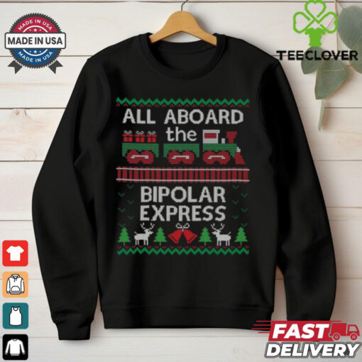 Ugly Christmas Sweater Bipolar Express Train T Shirt
