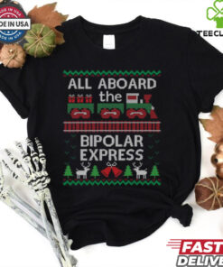 Ugly Christmas Sweater Bipolar Express Train T Shirt