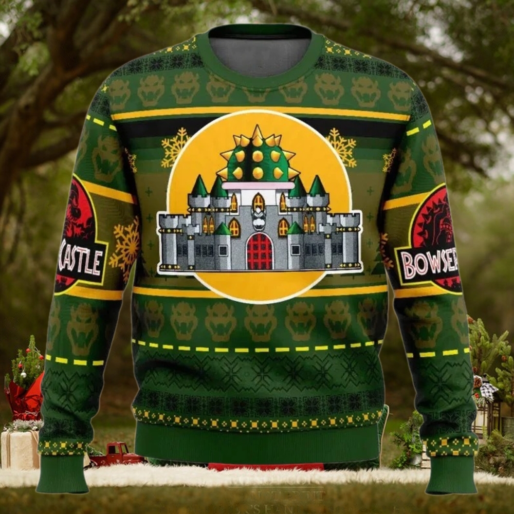 Ugly Christmas Sweater Bowser Castle Mario Bros Ugly Christmas Sweater Bowser Castle Mario Bros