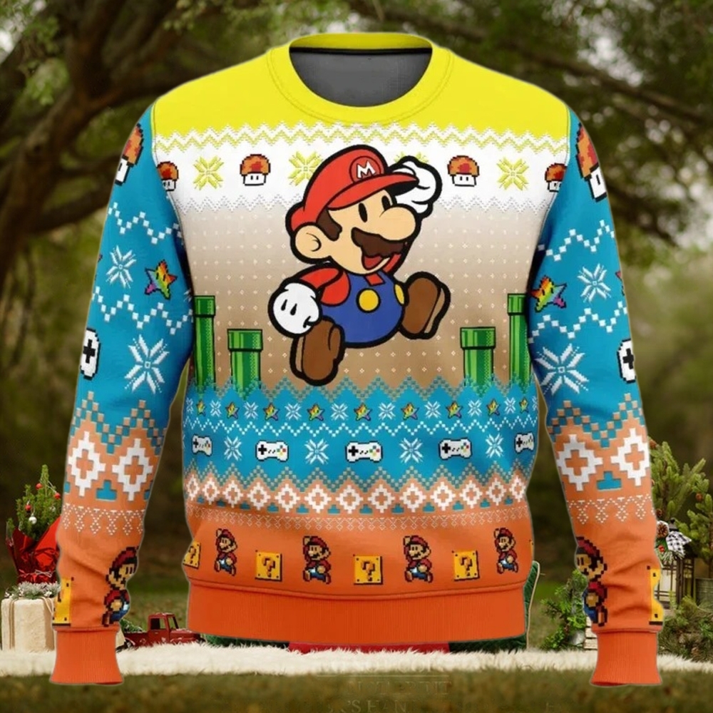 Ugly Christmas Sweater Mario Adventure of Mario Bros Ugly Christmas Sweater Mario Adventure of Mario Bros