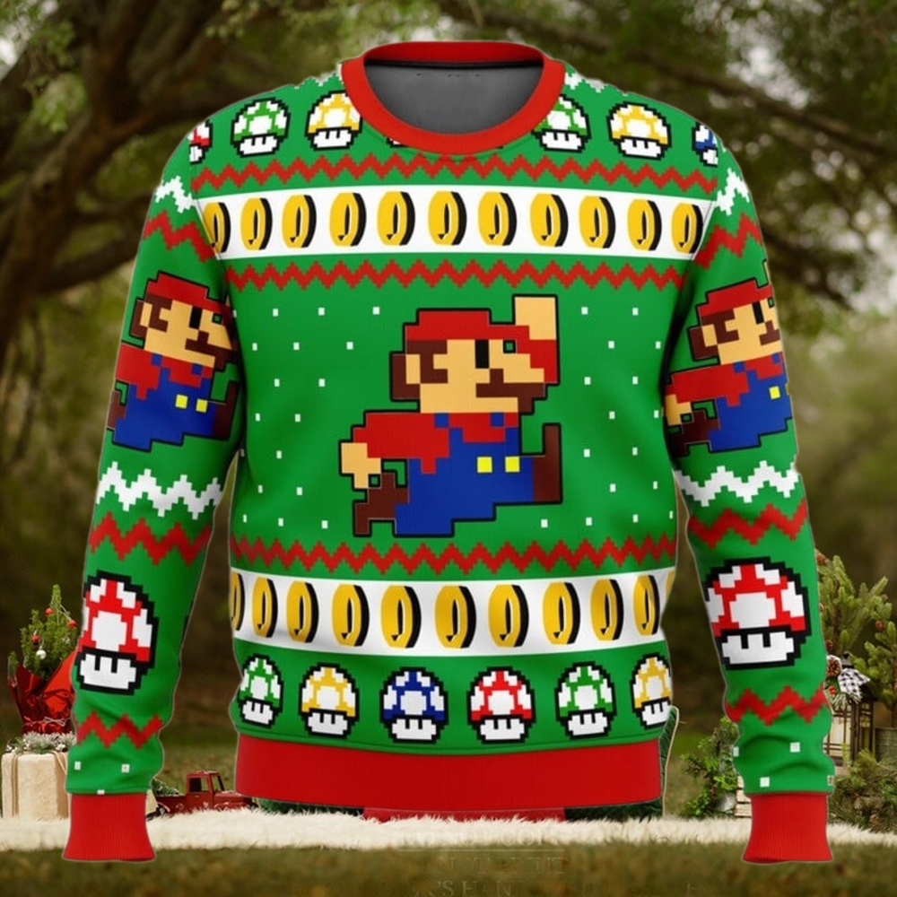 Ugly Christmas Sweater Mario Bros Jump Ugly Christmas Sweater Mario Bros Jump