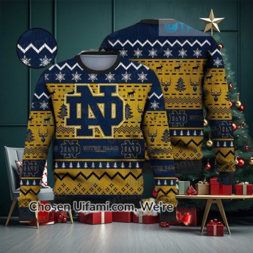Ugly Christmas Sweater Notre Dame Radiant Notre Dame Gifts For Him