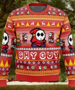Ugly Christmas Sweater   Shy Guy Mario Bros Ugly Christmas Sweater