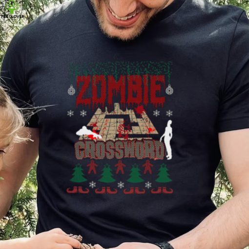 Ugly Christmas Sweater Zombie Crossword Game Addict Unisex Sweathoodie, sweater, longsleeve, shirt v-neck, t-shirt