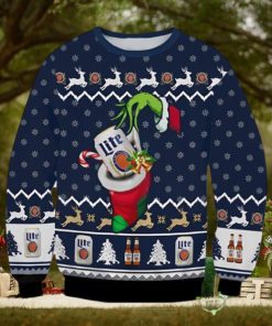 Ugly Grinch Christmas Sweater The Hand Miller Lite Beer 3D Ugly Christmas Sweater Xmas 3D Printed Christmas Sweater Gift