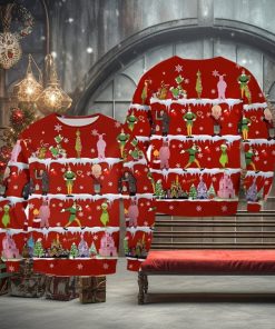 Ugly Grinch Christmas Sweater The Pattern Xmas Red 2023
