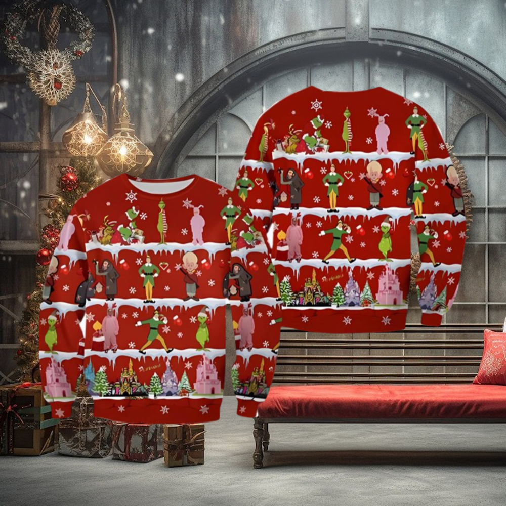 Ugly Grinch Christmas Sweater The Pattern Xmas Red 2023 Ugly Grinch Christmas Sweater The Pattern Xmas Red 2023