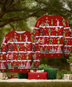 Ugly Grinch Christmas Sweater The Pattern Xmas Red 2023