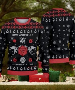 Ugly Have Yourself A Merry Little Crit Mas Ugly Christmas Sweatshirt Dungeons And Dragons Xmas Sweater