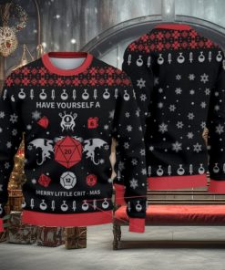 Ugly Have Yourself A Merry Little Crit Mas Ugly Christmas Sweatshirt Dungeons And Dragons Xmas Sweater