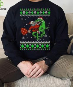Ugly Santa Riding Dinosaur T Rex Merry Christmas 2023 T Shirt