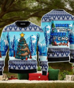 Ugly Sloth Wake Up When Winter Ends Christmas Unisex Ugly Sweater