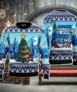 Ugly Sloth Wake Up When Winter Ends Christmas Unisex Ugly Sweater