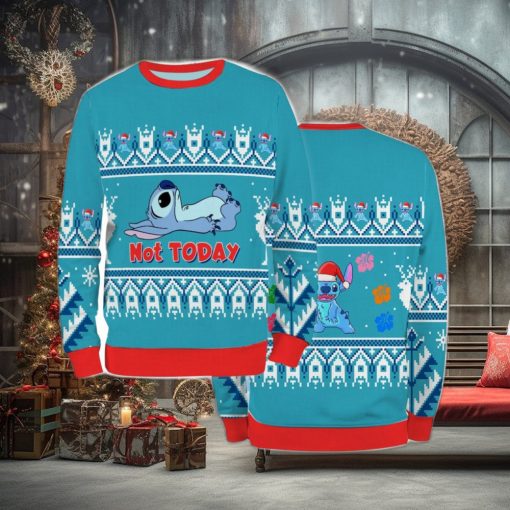 Ugly Sweater Christmas Xmas Stitch Cartoon Unisex Men Film not today 3D Sweater