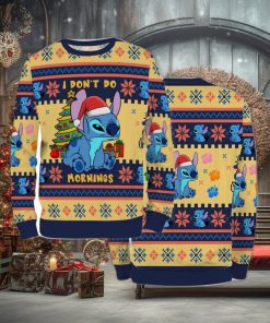 Ugly Sweater Christmas Xmas Stitch Cartoon Unisex Men Women I Dont Do Mornings 3D Sweater