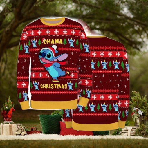 Ugly Sweater Christmas Xmas Stitch Cartoon Unisex Men Women Ohana X Mas 3D Sweater
