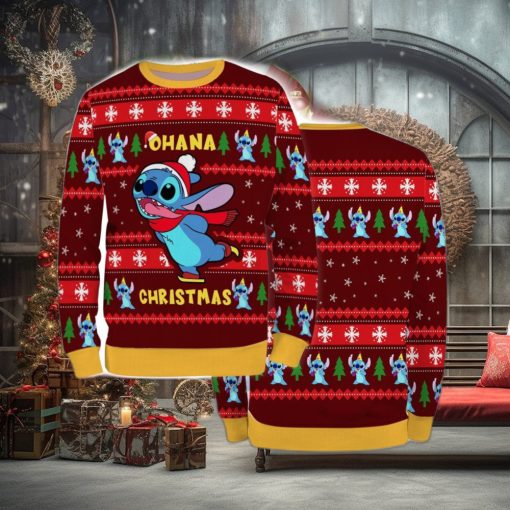 Ugly Sweater Christmas Xmas Stitch Cartoon Unisex Men Women Ohana X Mas 3D Sweater