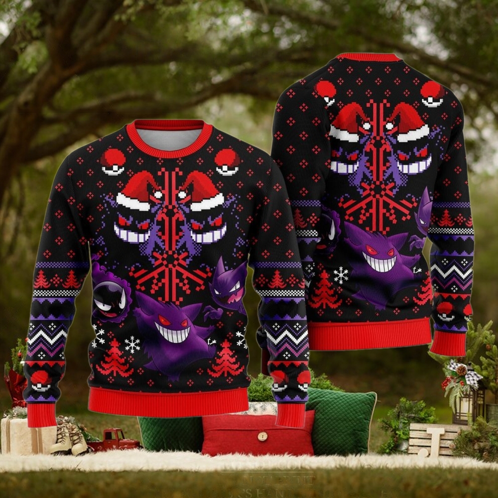 Ugly Sweater Gengar Ghastly Christmas Shirt Funny Xmas Ugly Sweater Gengar Ghastly Christmas Shirt Funny Xmas