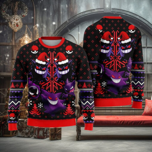 Ugly Sweater Gengar Ghastly Christmas Shirt  Funny Xmas
