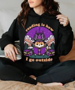 Reading Is How I Go Outside Magical Journey Cat Shirt