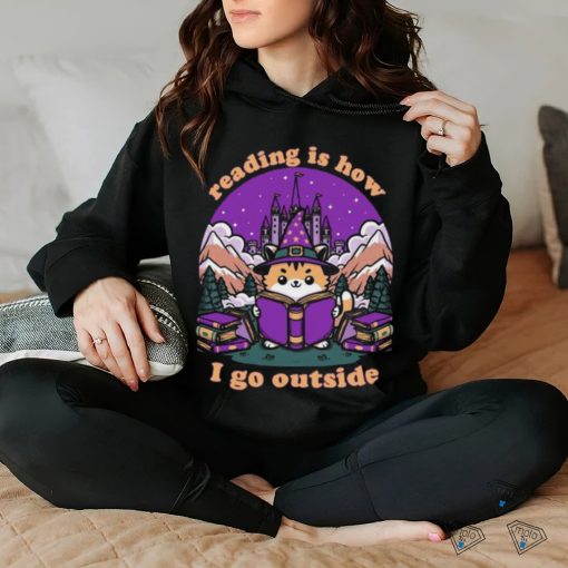 Reading Is How I Go Outside Magical Journey Cat Shirt