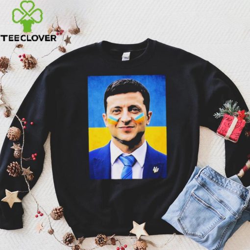 Ukraine Flag Ukrainian President Zelensky Hero Grunge Design Shirt