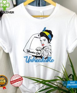Ukrainian Women Girl Unbreakable Ukraine Flag Tee Shirt