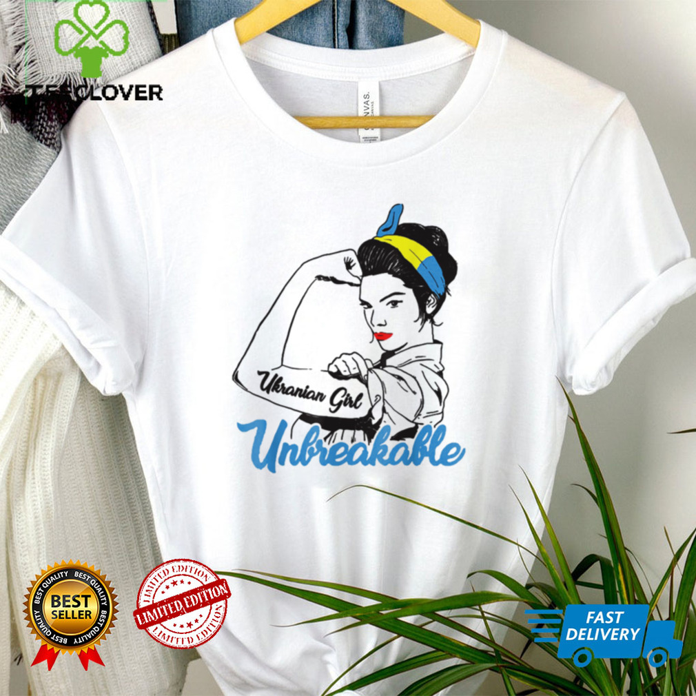 Ukrainian Women Girl Unbreakable Ukraine Flag Tee Shirt