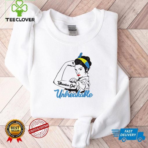 Ukrainian Women Girl Unbreakable Ukraine Flag Tee Shirt
