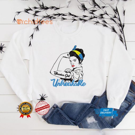 Ukrainian Women Girl Unbreakable Ukraine Flag Tee Shirt