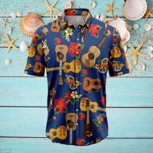 Ukulele Hibiscus Tropical Hawaiian Shirt Gift For Men And Women