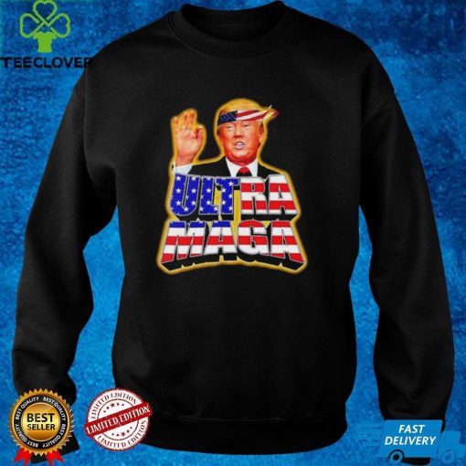 Ultra Maga Trump Background Flag America T Shirt