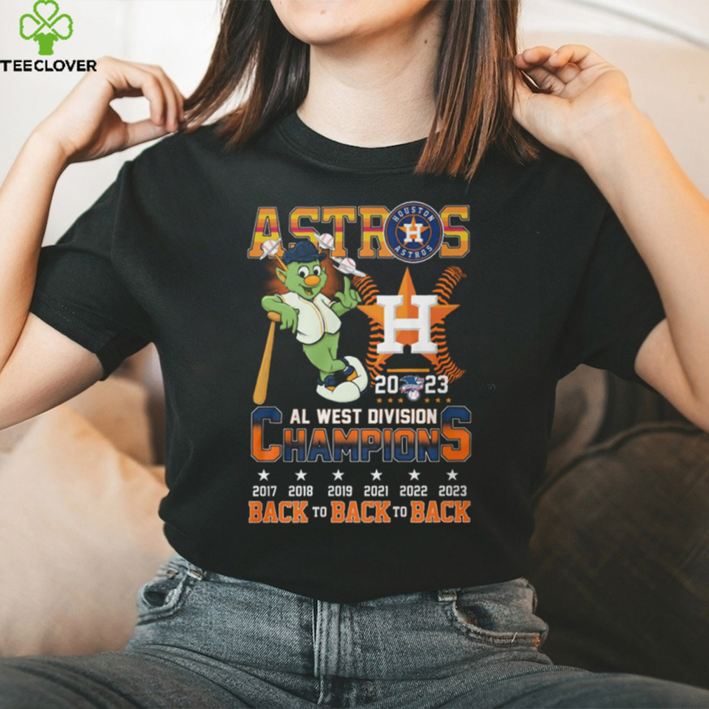Astros 2023 AL West Division Champions Back To Back To Back T Shirt Astros 2023 AL West Division Champions Back To Back To Back T Shirt