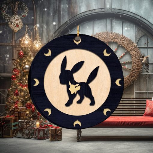 Umbreon Eevee Evolution Pokemon Personalized 2023 Holiday Merry Christmas Decorations Ornament