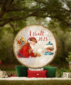 Unbreakable Retro Santa Christmas card ornament. Vintage style Holiday decorations. Old fashioned Santa ornament for toddlers   MA 1347
