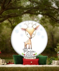 Unbreakable personalized Christmas ornaments for children. Baby's first Christmas ornament. Cute baby Deer holiday decorations ORN PERS 2