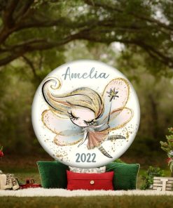 Unbreakable personalized Christmas ornaments for children. Baby's first Christmas ornament. Girl fairy holiday decorations ORN PERS 58D