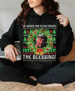 Uncle Lewis He Want You To Say Grace The Blessing Ugly Christmas Shirt