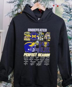 Undefeated 2024 Michigan Wolverines Go Blue Perfect Season signature hoodie, sweater, longsleeve, shirt v-neck, t-shirt