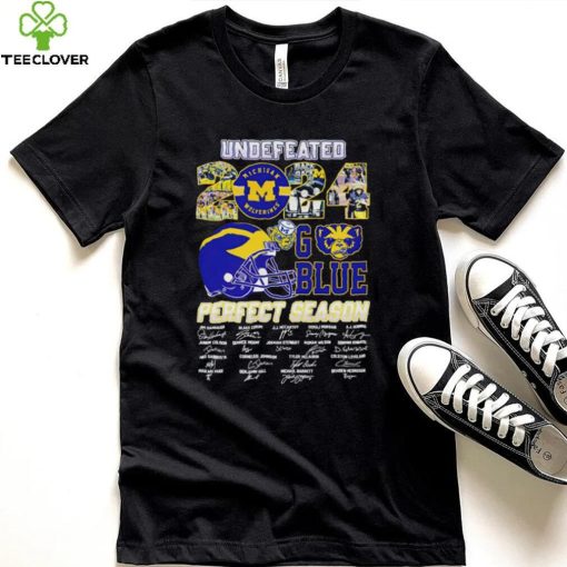 Undefeated 2024 Michigan Wolverines Go Blue Perfect Season signature hoodie, sweater, longsleeve, shirt v-neck, t-shirt