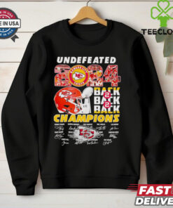 Undefeated 2024 back 2 back Champions Kansas City Chiefs signatures shirt