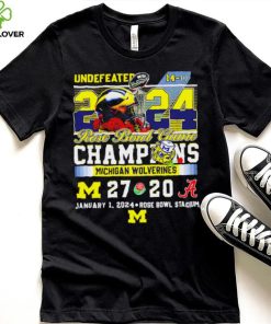 Undefeated Michigan Wolverines 2024 Rose Bowl Game Champions 27 20 logo hoodie, sweater, longsleeve, shirt v-neck, t-shirt