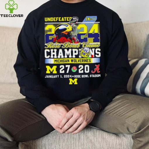 Undefeated Michigan Wolverines 2024 Rose Bowl Game Champions 27 20 logo hoodie, sweater, longsleeve, shirt v-neck, t-shirt