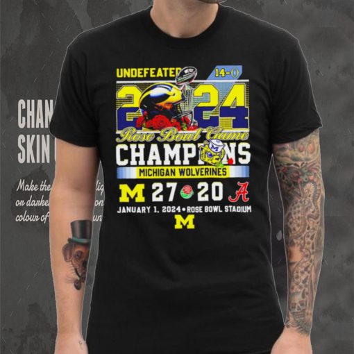 Undefeated Michigan Wolverines 2024 Rose Bowl Game Champions 27 20 logo hoodie, sweater, longsleeve, shirt v-neck, t-shirt