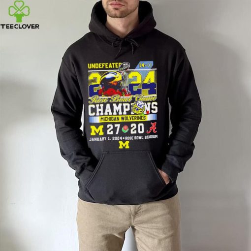 Undefeated Michigan Wolverines 2024 Rose Bowl Game Champions 27 20 logo hoodie, sweater, longsleeve, shirt v-neck, t-shirt