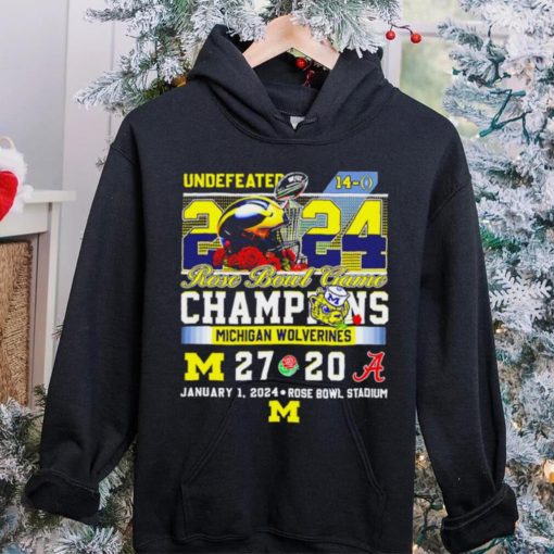 Undefeated Michigan Wolverines 2024 Rose Bowl Game Champions 27 20 logo hoodie, sweater, longsleeve, shirt v-neck, t-shirt