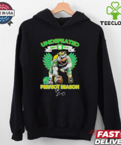 Undefeated Oregon Ducks 2024 Perfect Season 12-0 Signature Shirt featuring a commemorative design celebrating the Oregon Ducks' flawless 12-0 season, with signatures from key players and a bold statement of their undefeated achievement.