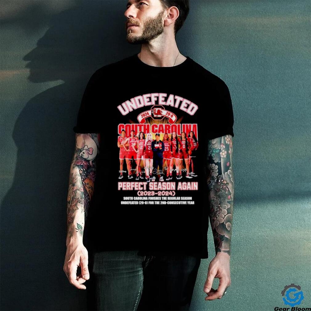 Undefeated South Carolina Gamecocks perfect season again 2023 2024 signatures shirt Undefeated South Carolina Gamecocks perfect season again 2023 2024 signatures shirt