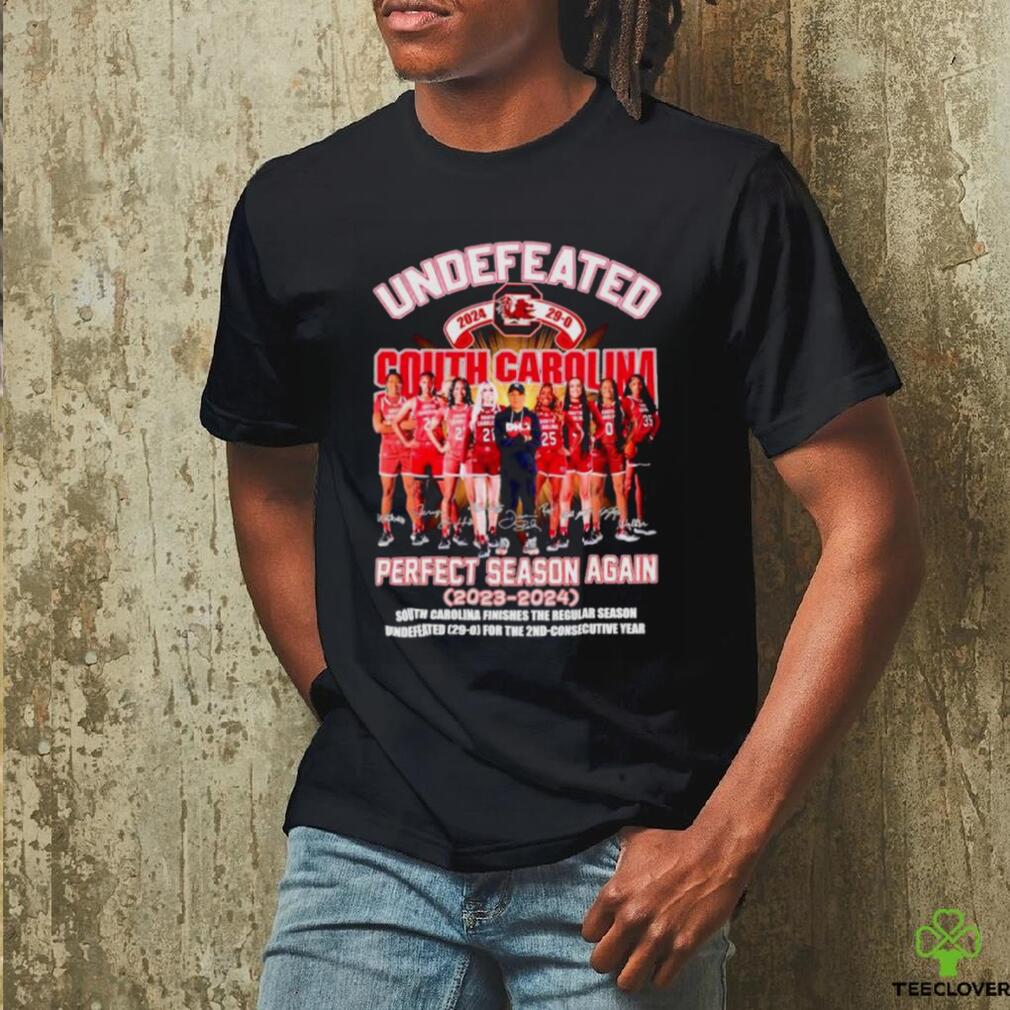 Undefeated South Carolina Gamecocks perfect season again 2023 2024 signatures shirt Undefeated South Carolina Gamecocks perfect season again 2023 2024 signatures shirt